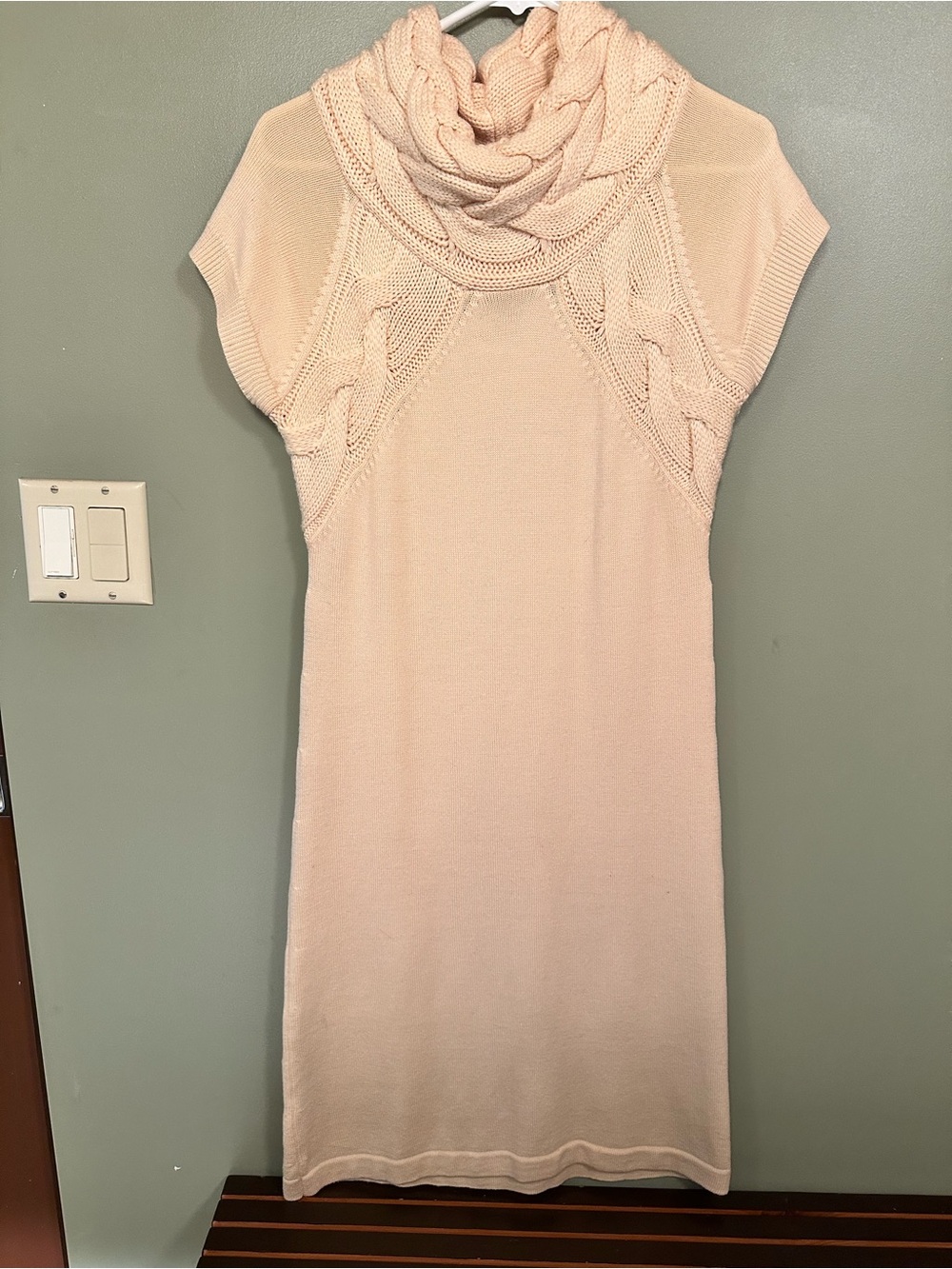 Banana Republic Knit Cowl Neck Sleeveless Sweater Dress - Cream